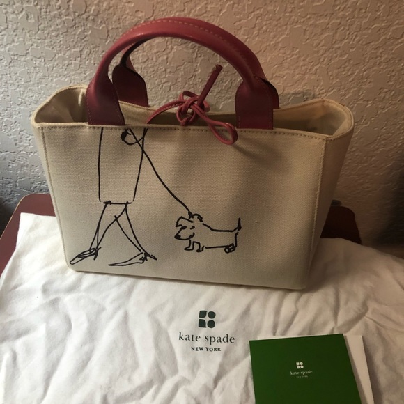 Kate Spade Maria Kalman Girl Walking Dog Limited Edition Tote - Picture 12 of 12